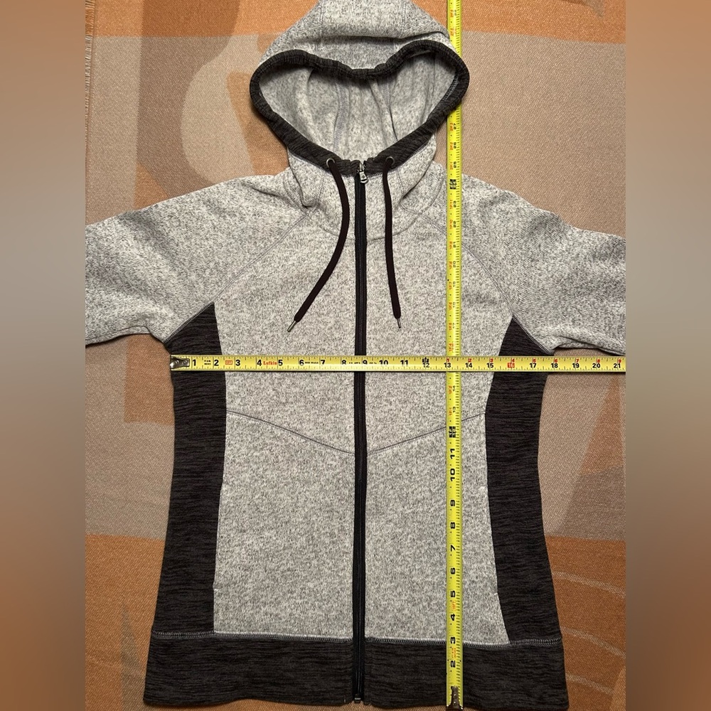 Tek Gear Grey and Charcoal Colorblock Fleece Full Zip, XS - Picture 6 of 8